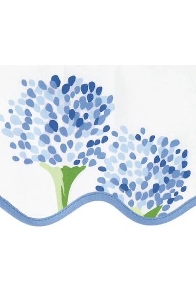 Matouk Set Of 2 Floral Cotton Percale Pillowcases In Azure