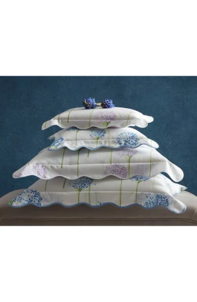 Matouk Set Of 2 Floral Cotton Percale Pillowcases In Azure