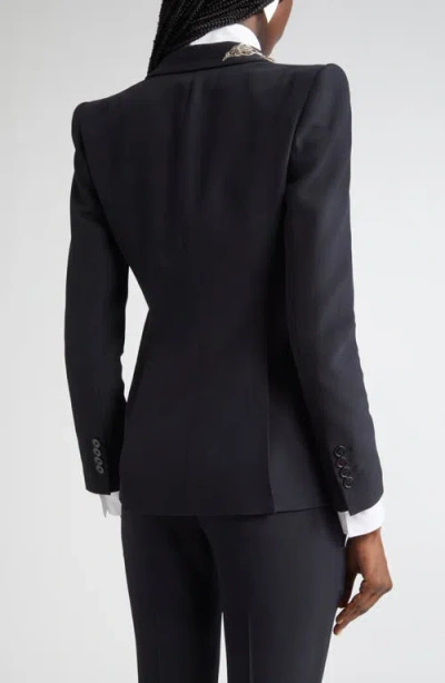 Alexander Mcqueen Embellished Padded-shoulders Blazer In Black