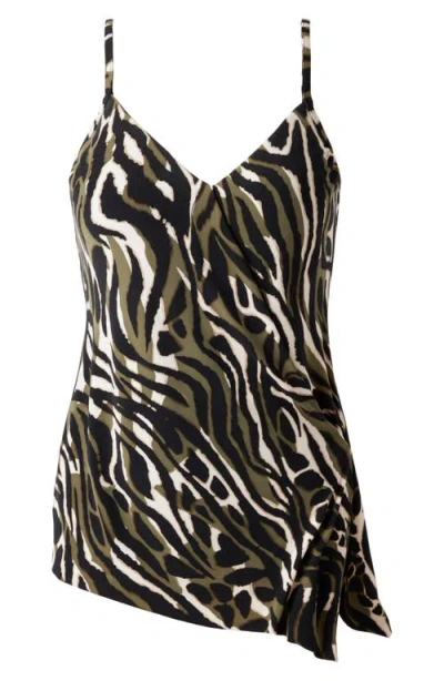 Magicsuit ® Safari Sands Alex Tankini Top In Black/multi