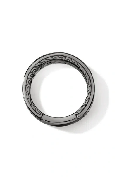 John Hardy Carved-chain Ring In Silver