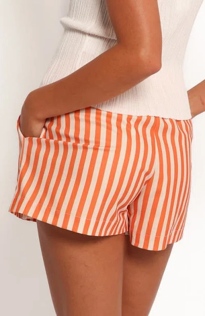 Petal And Pup Petal & Pup Lyra Stripe Shorts In Orange