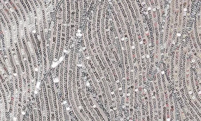 Sl Fashions Chiffon Capelet Sequin Cocktail Dress In Buff