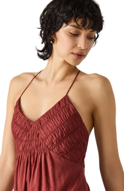 Steve Madden Brianna Side Slit Sleeveless Cotton Maxi Dress In Dusty Brick