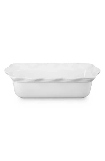 Le Creuset Stoneware Heritage Pie Dish & Fluted Loaf Pan Set In White