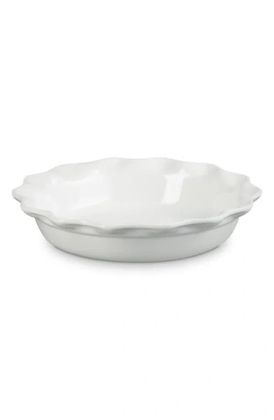 Le Creuset Stoneware Heritage Pie Dish & Fluted Loaf Pan Set In White
