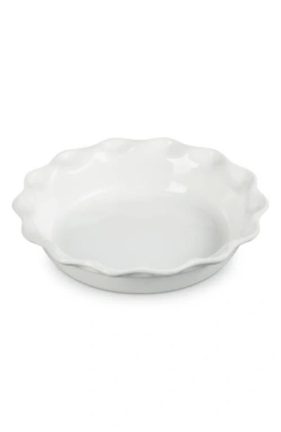 Le Creuset Stoneware Heritage Pie Dish & Fluted Loaf Pan Set In White