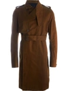 RICK OWENS BELTED TRENCH COAT,RR16F6708MOP11620773