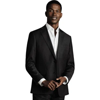 Charles Tyrwhitt Slim Fit Twill Natural Stretch Suit Jacket In Grey