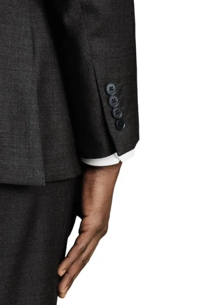 Charles Tyrwhitt Slim Fit Twill Natural Stretch Suit Jacket In Grey