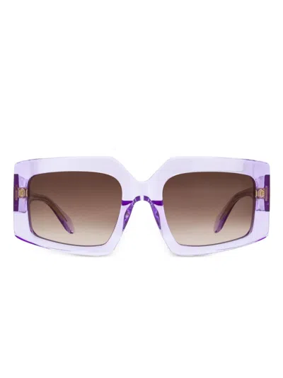 Just Cavalli Square-frame Acetate Sunglasses Woman Sunglasses Purple Size 54 Acetate In Violet Violet Brown