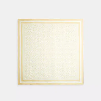 Coach Signature Print Silk Square Scarf In Blue