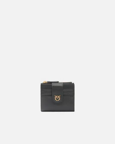 Pinko Multi-functional Wallet With Gold-tone Hardware In Black-antique Gold
