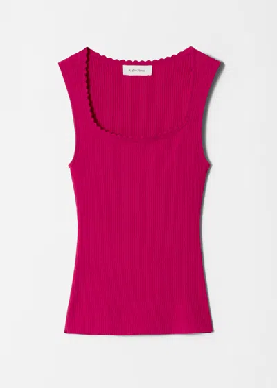 & Other Stories Rib-knit Tank Top In Pink