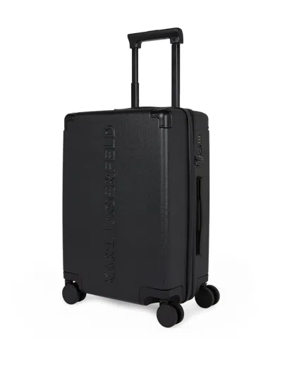 Karl Lagerfeld Hard-shell Cabin Suitcase In Black