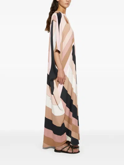 Pucci Iride Print Maxi Kaftan In Black