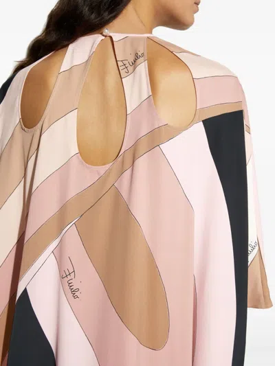 Pucci Iride Print Maxi Kaftan In Black