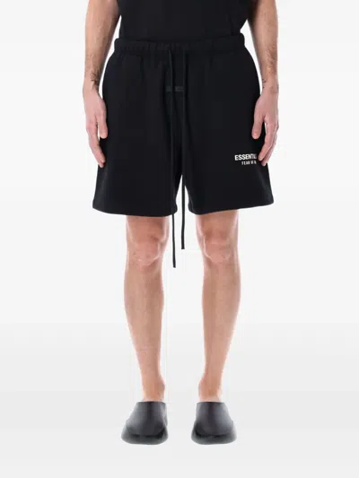 Essentials Logo Print Drawstring Shorts In Black | ModeSens