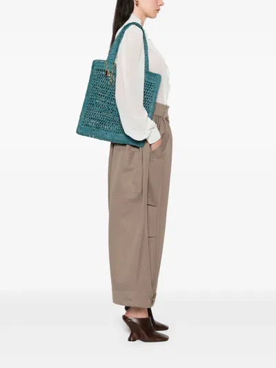 Chloé Women's Summer Banana Raffia Tote Bag In Stormy Sea