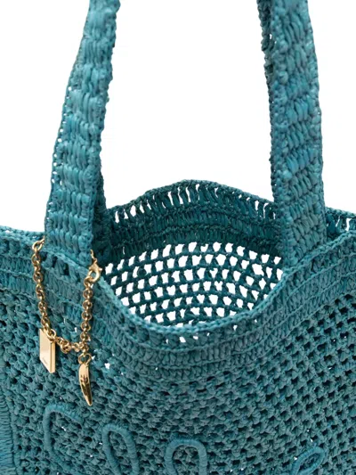 Chloé Women's Summer Banana Raffia Tote Bag In Stormy Sea