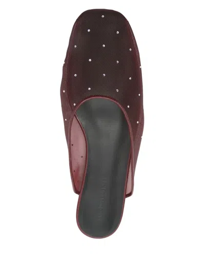 Magda Butrym Crystal-embellished Mesh Mules In Red