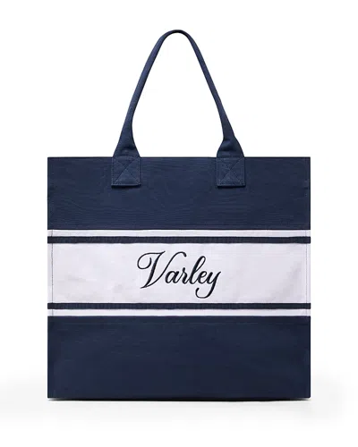 Varley Foeburn Market Tote In Blue Nights/white
