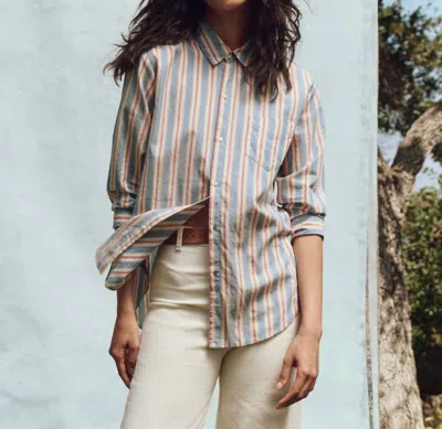 The Great Post Top In Blue Frontier Stripe In Multi