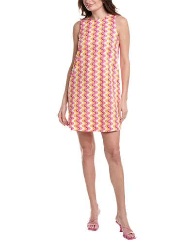 Marella Deep Rose Printed Sleeveless Shift Dress In Black