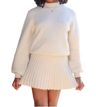 Sofie The Label Gabrielle Mock Neck Sweater In Cream In White
