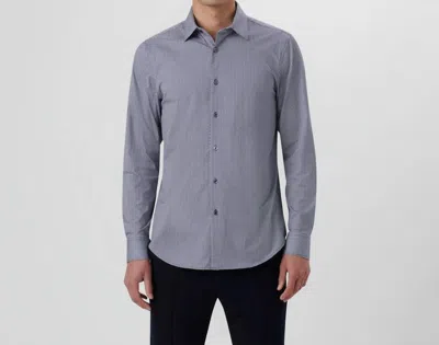 Bugatchi Uomo James Basketweave Ooohcotton Shirt In Navy In Blue
