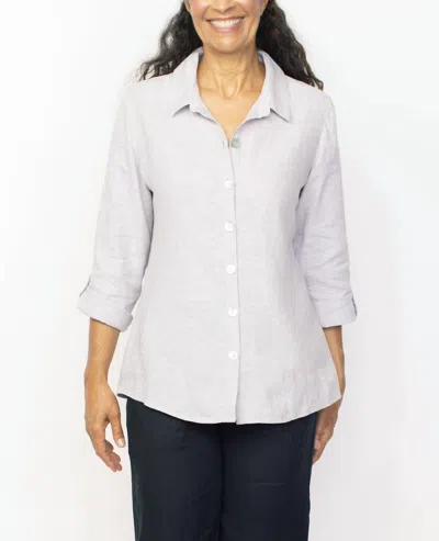 Habitat Lined Blend Button Front Shaped Shirt In Gull In Multi