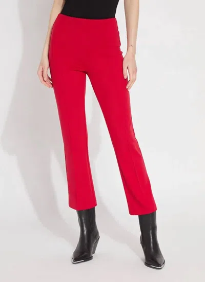 Lyssé Ankle Elysse Pants In Deep Red In Silver