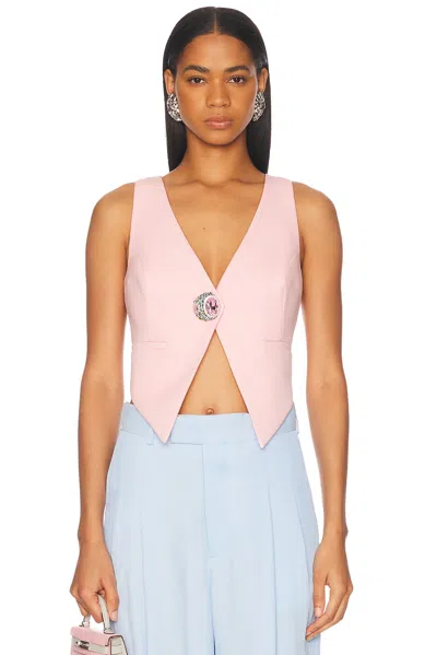 Area Crystal Gemstone Cluster Gilet In Pastel Pink