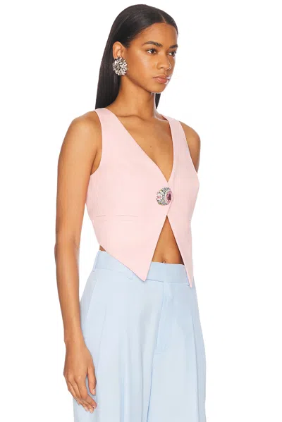 Area Crystal Gemstone Cluster Gilet In Pastel Pink