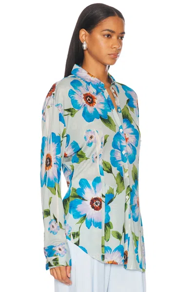 Acne Studios Button-up Printed Shirt In Multi Blue