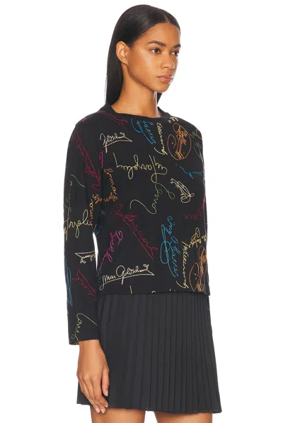 Bode Signature Scrawl Embroidered T-shirt In Black Multi