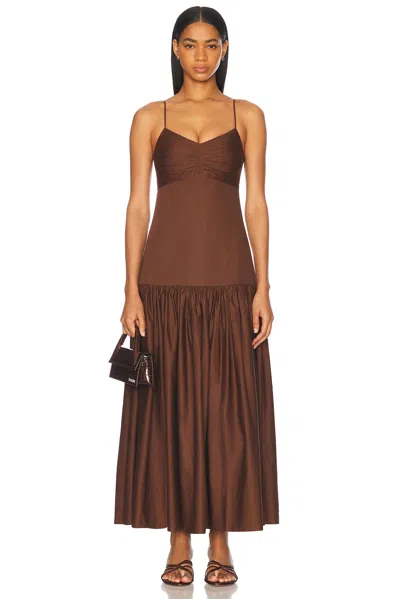 A.l.c Harper Drop-waist Maxi Dress In Milk Chocolate
