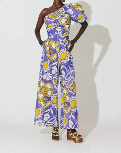 Cleobella Tess One Shoulder Blouse In Azores Print In Multi