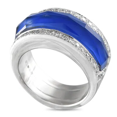 Stephen Webster 18k White Gold 0.30ct Diamond And Crystal Haze Lapis Ring Sw33-032725