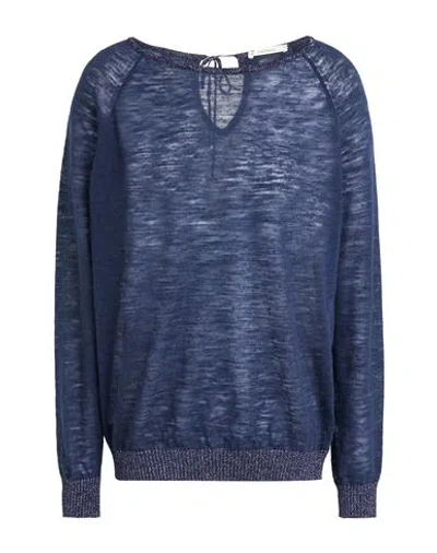 Maliparmi Malìparmi Woman Sweater Navy Size M Linen, Polyester, Viscose, Lurex In Navy
