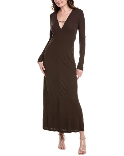 Frame Denim Maxi Dress In Brown