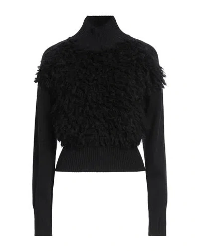 Max Mara Studio Woman Turtleneck Black Size M Virgin Wool, Polyamide, Mohair Wool, Wool, Elastane In Black