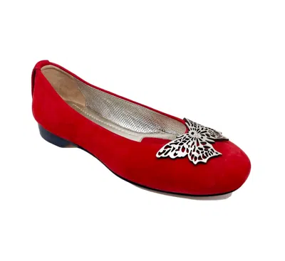 Robert Zur Women's Butterfly Flats In Red & Gold In Multi