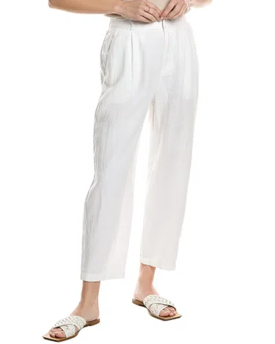 Bella Dahl Relaxed Pleat Front Linen Trouser In White