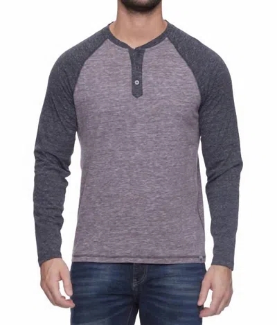 Flags & Anthem Rollins Long Sleeve Snow Slub Henley Top In Grey/onyx In Multi
