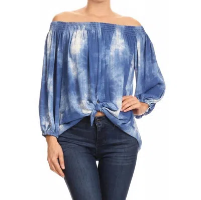 Ariella Tie Front Tunic Top In Royal In Blue