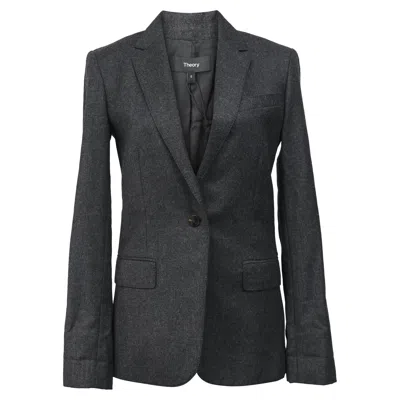Theory Suit Jacket In Grey Wool In Grey