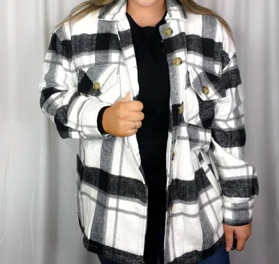 Judson & Co. Perfect Connection Shacket In Black/grey/white In Multi