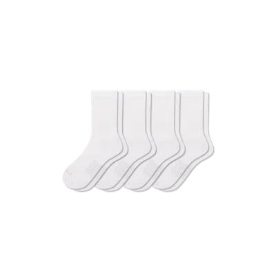 Bombas Modern Rib Half Calf Sock 4-pack In White