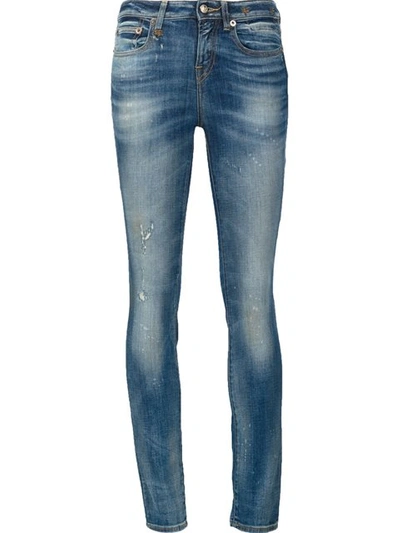 R13 Jenny Distressed Skinny Jeans In Bromley Blue